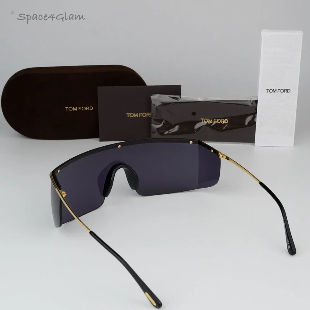 NEW Tom Ford FT0980/S 30A PAVLOS-02 Gold Grey Shield Unisex Sunglasses TF 098/S